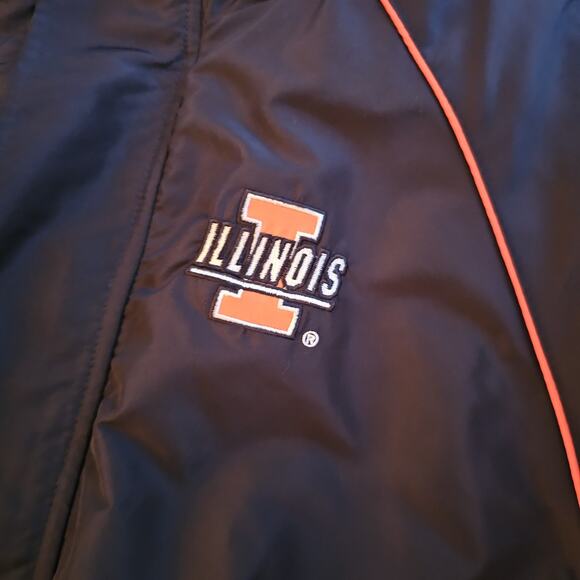 University Of Illinois Vintage Fighting Illini Puffer Zip Heavy Winter Jacket XL - Picture 2 of 4